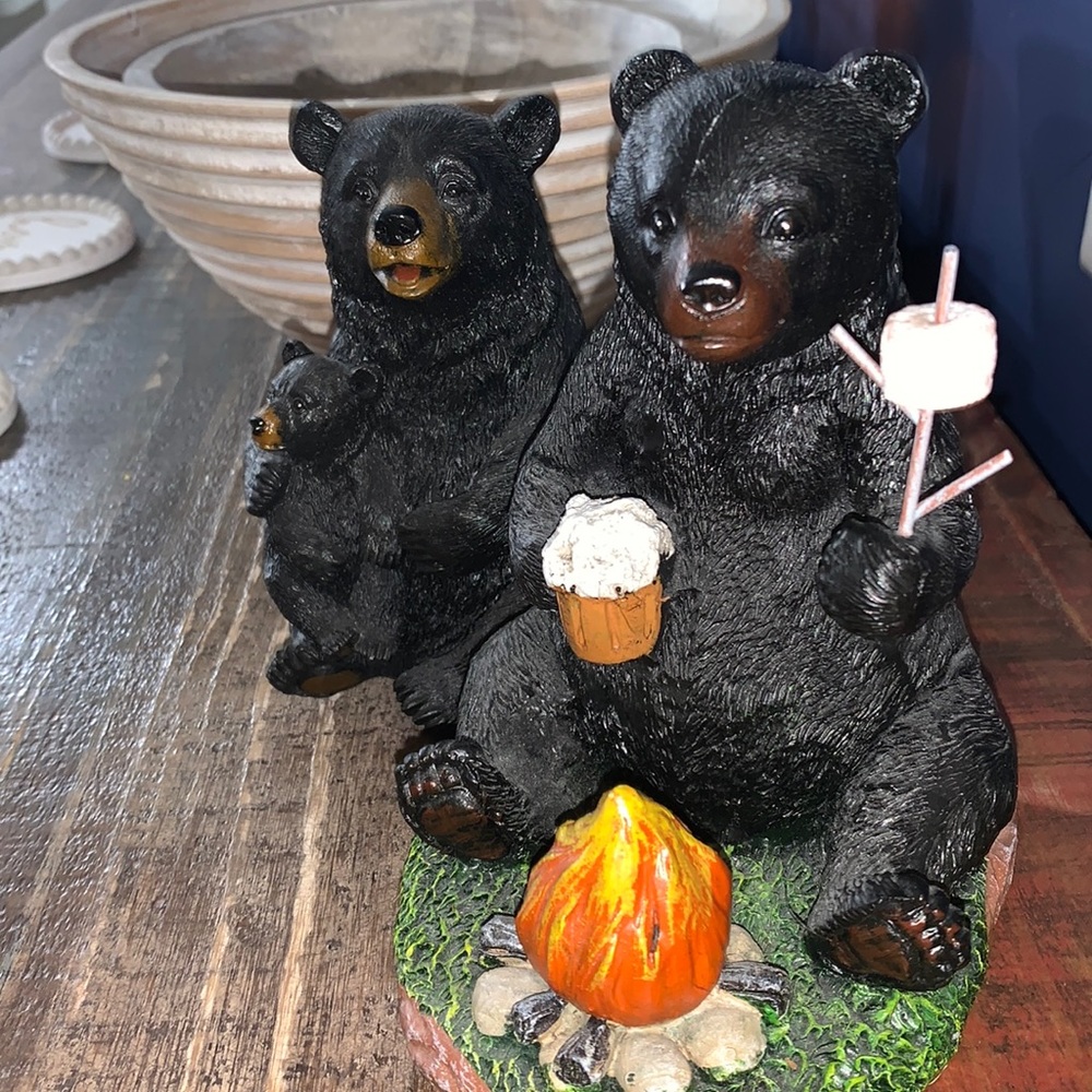 Little family of bears tags are still on the bottom